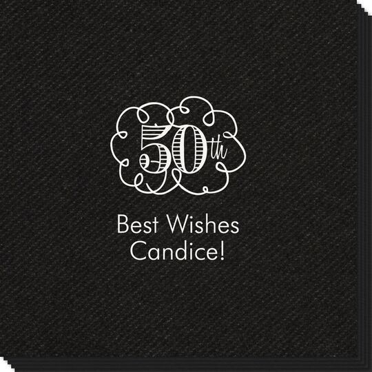 Fun Anniversary Scroll Linen Like Napkins